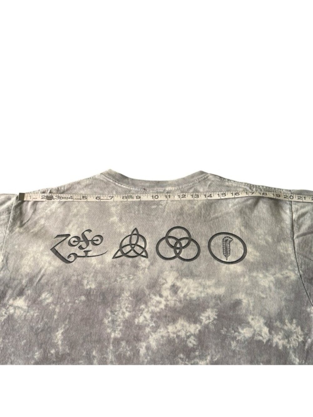 Vintage Liquid Blue Led-Zeppelin IV T-Shirt Man with Sticks Tie Dye Grey 1990s L - Picture 6 of 9